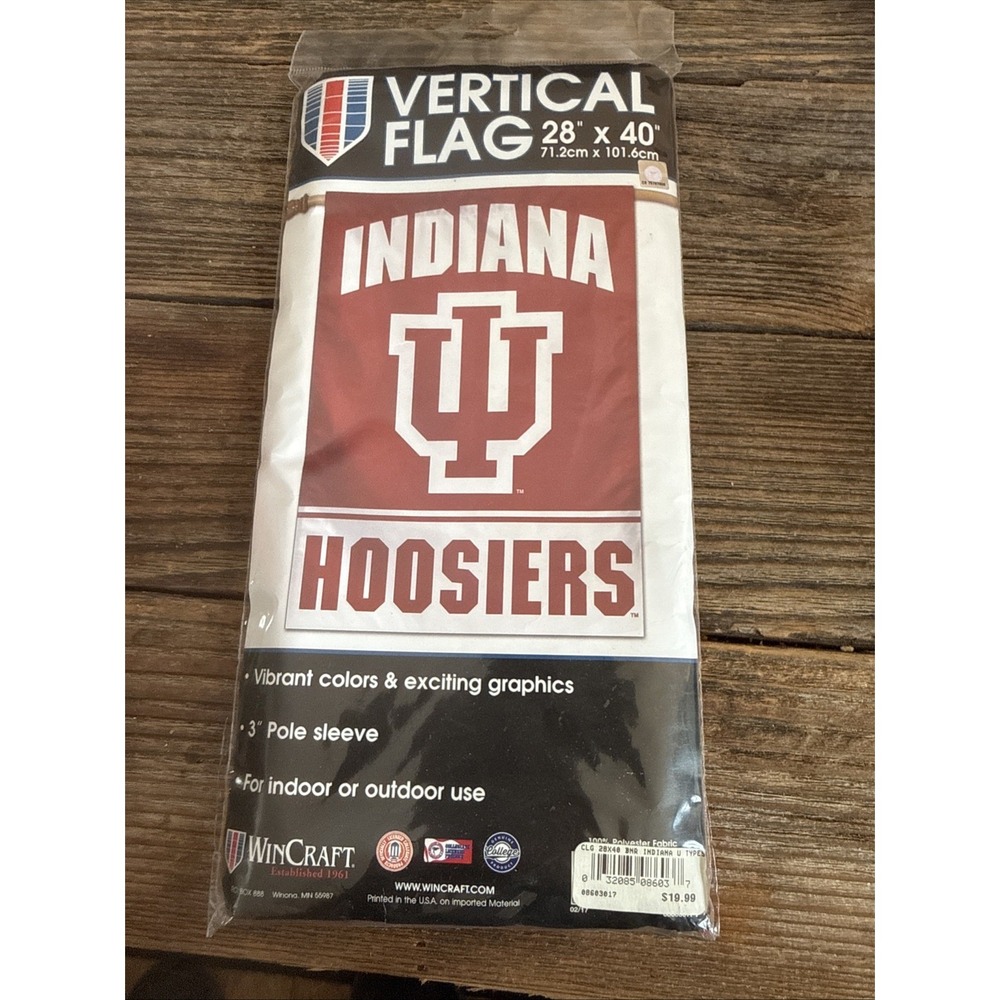 Indiana Hoosiers NCAA Double Sided 28" x 40" Banner Flag Wincraft